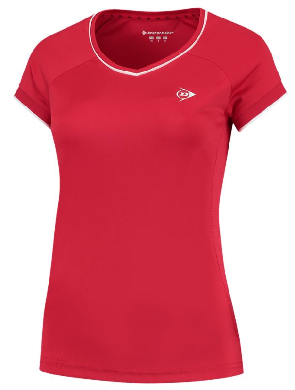 Dunlop Women Club Line Crew Tee, red